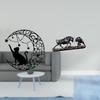 Cat And Bull Metal Wall Art Sculpture Decor for Lovers Feng Shui Enthusiasts Unique Desk