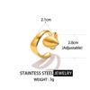 Geometric Minimalist 18k Gold Plated Titanium Steel Open Ring for Women