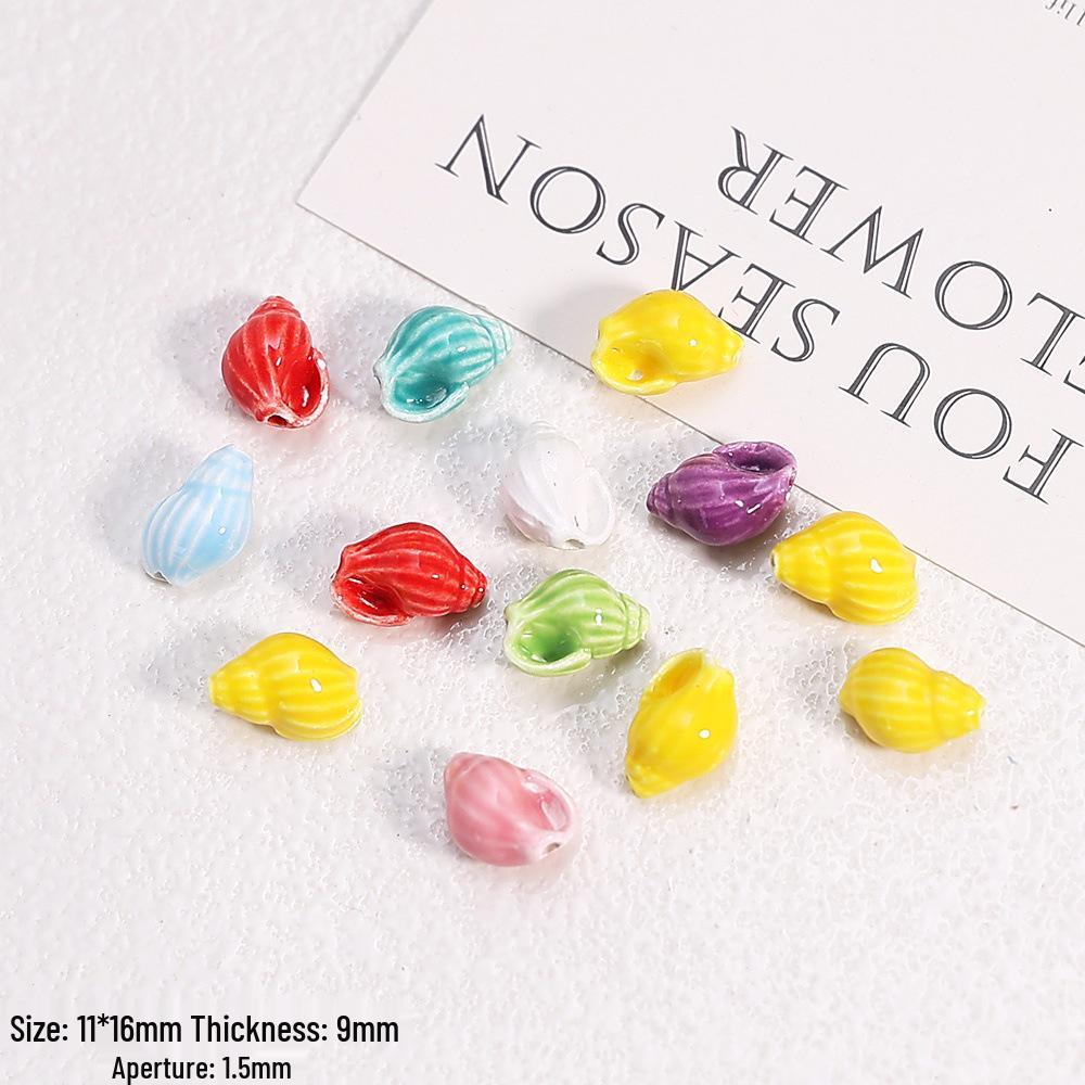 Hand-Painted Ocean Ceramic Beads: Tropical Fish, Starfish, and Seashell Shapes for DIY Jewelry