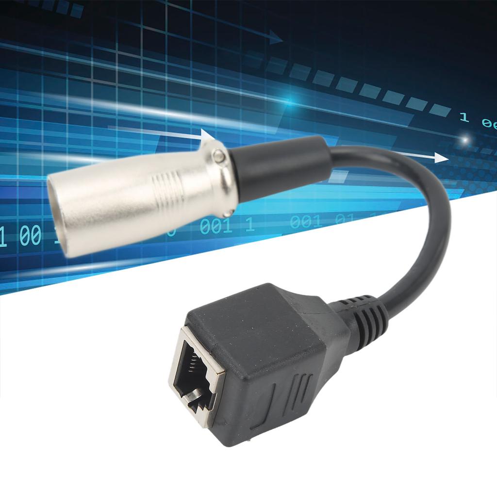 XLR 3pin to RJ45 Female Adapter Cable Rubber Cover XLR Male to RJ45 Network Connector Extension Cable 5.9in