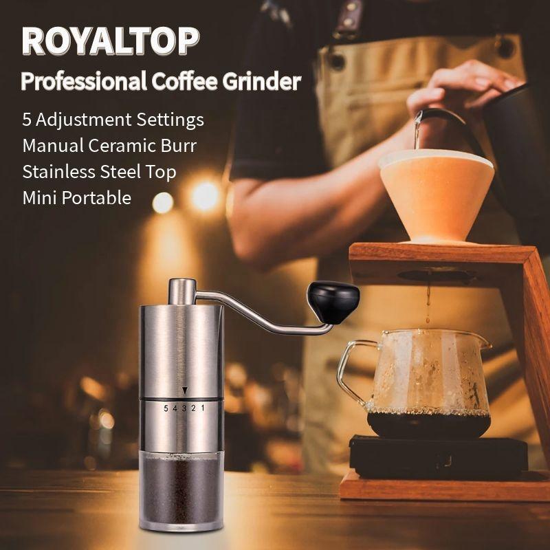 Home Office Travel Portable Hand Coffee Grinder with Manual Coarseness Settings User-friendly Coffee Hand Grinder 