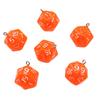 6 Color 19x23mm Translucent Faceted Resin Dice Charms for Keychains and Bags