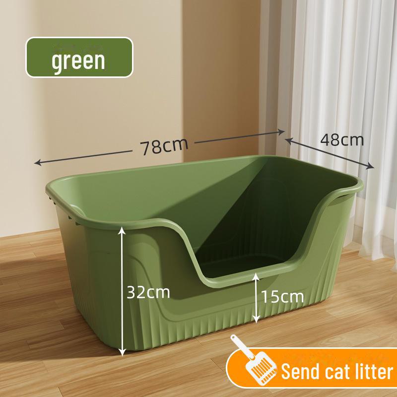 Extra Große Offene Katzentoilette mit Spritzschutz für Maine-Katzen