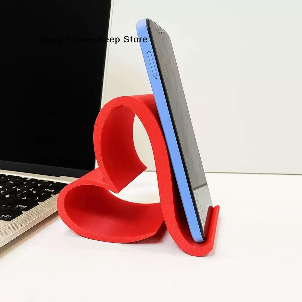 Creative 3D Printed Heart-shaped Universal Mobile Phone Stand Home Office Desktop Ornament Birthday Valentine's Day Gift