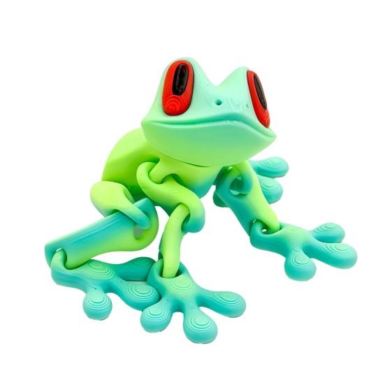 3D-gedruckter Frosch-Kühlschrankmagnet, bewegliche Gelenke, Frosch-Fidget-Spielzeug, artikuliertes Tiermodell, Figur, Kühlschrank-Magnet-Frosch-Dekoration