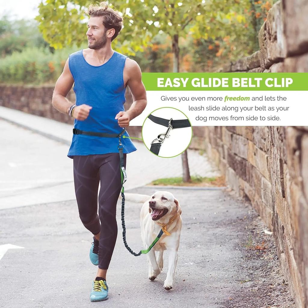 Adjustable Retractable Dog Leash Multi-functional Sports Traction Rope Hands-free Running Reflective Bungee Design.