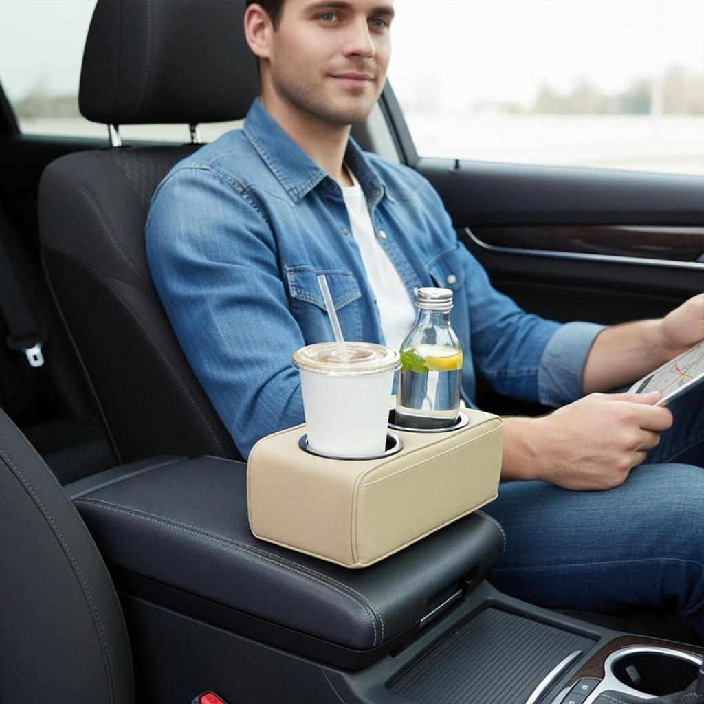 Extra Cup Holder For Car Modern Leather Storage Couch Cup Holder Car Accessories For Cell Phone Snack Remote Water Bottle Truck