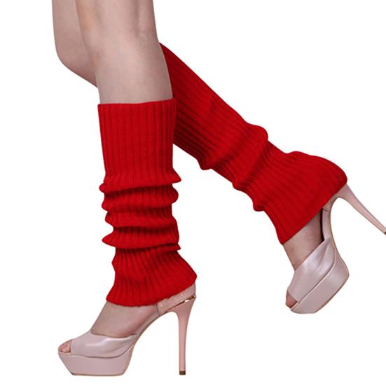1Pair Women Winter Warm Vertical Stripes Solid Candy Colors Leg Warmers Knitting Socks for Home