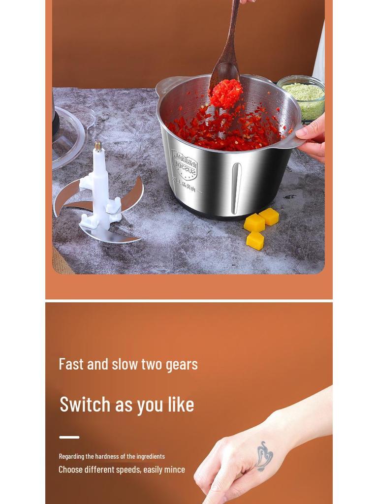 Electric Multifunction Meat Grinder and Food Processor Blender for Chili and Dumpling Stuffing Mincer