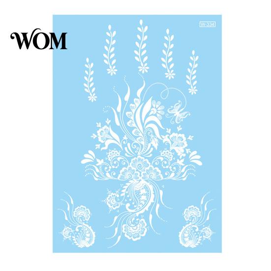 Eco-friendly Tattoo Sticker White Lace for Women, Temporary Face Body Skin-friendly Arm, Waterproof Fake Decal Wedding Party Festival Safe Tattoos