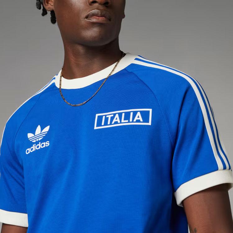 Adidas Originals Adicolor Classics 3-Stripes Football Sports Short Sleeve T-Shirt Men Tops Blue IU2123