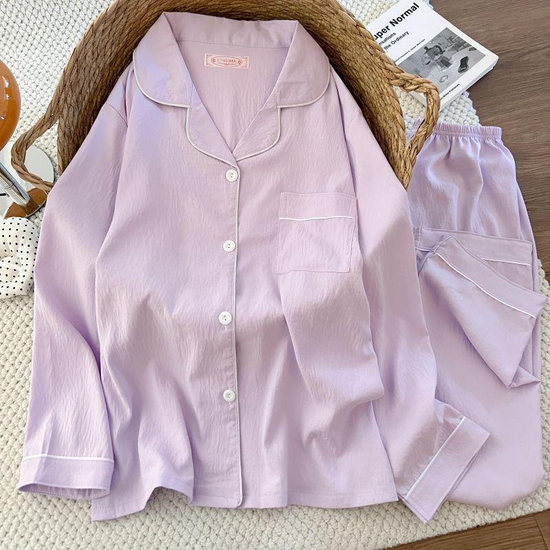 2026 Spring/Autumn Women's Cloud Cotton Pajama Set - Sweet, Long-Sleeve Top & Pants