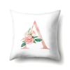 Polyester Pillowcase Home Pink Floral Decorative Print Pillowcase 26 English Letter Cushion Cover