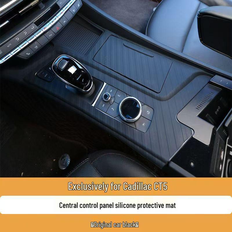 Silicone Central Control Pad & Wireless Charger for Cadillac CT5 - Anti-slip, Scratch-proof Cup Holder Insert