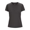 Solid Outdoor Comfortable Moisture-Wicking Breathable Crew Neck Short Sleeve T-Shirt Women Tops Black Gray L08549200
