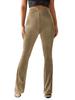 Women's Fashion Sexy High Waist Gold Velvet Ribbed Flared Pants