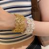 Matte Vintage Floral Spliced Bracelet - Elegant and Versatile Women's Jewelry