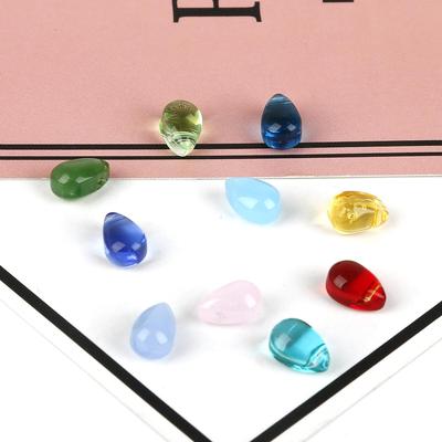 9x6mm 5pcs Small Glass Drop Water Pendant Loose Beads for DIY Jewelry Making