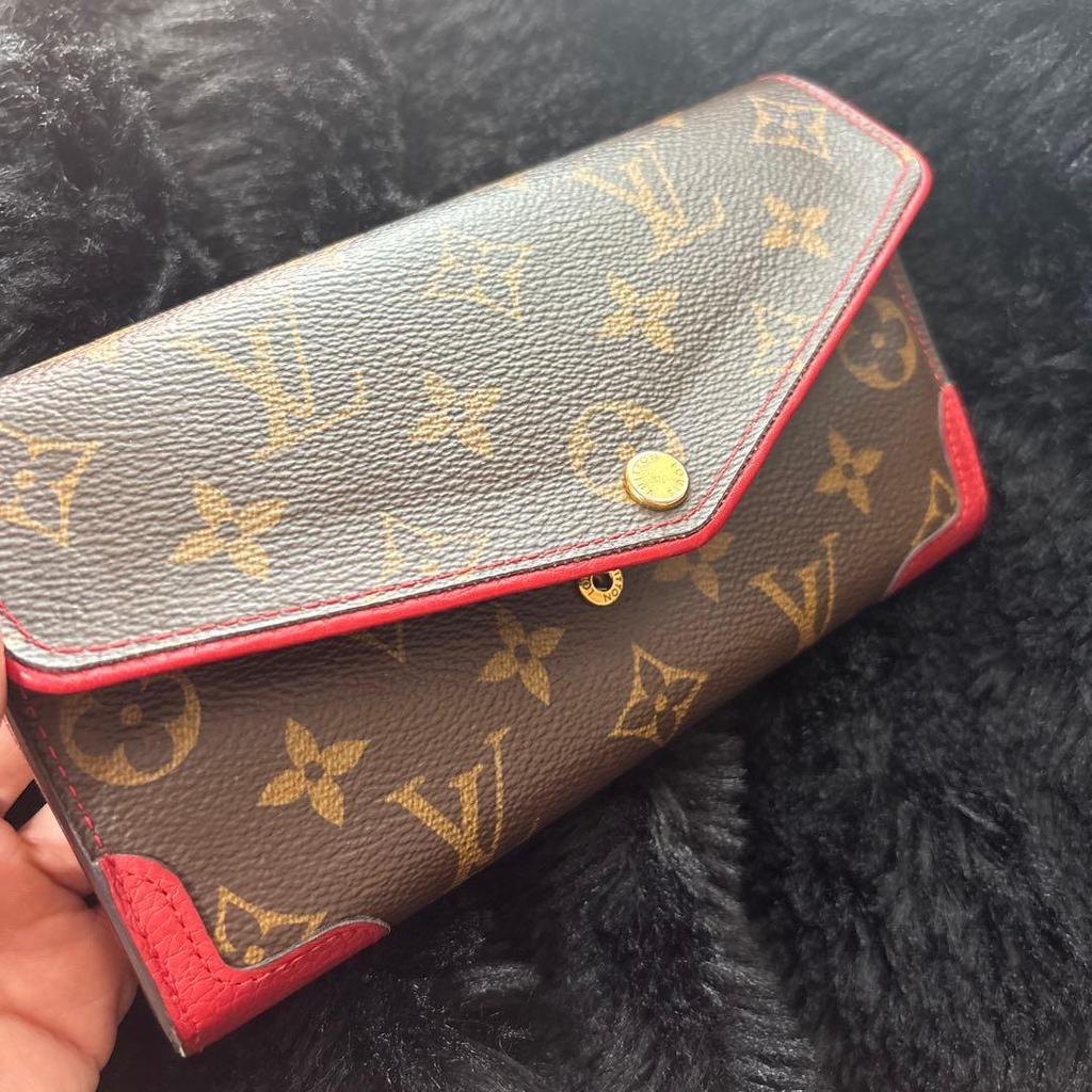 Used LOUIS VUITTON Monogram Long Wallet Red