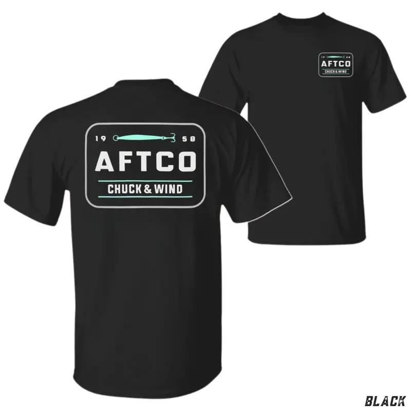 AFTCO Chuck & Wind T-Shirt, Fishing Gear Graphic Tee, Soft Cotton Shirt, Perform