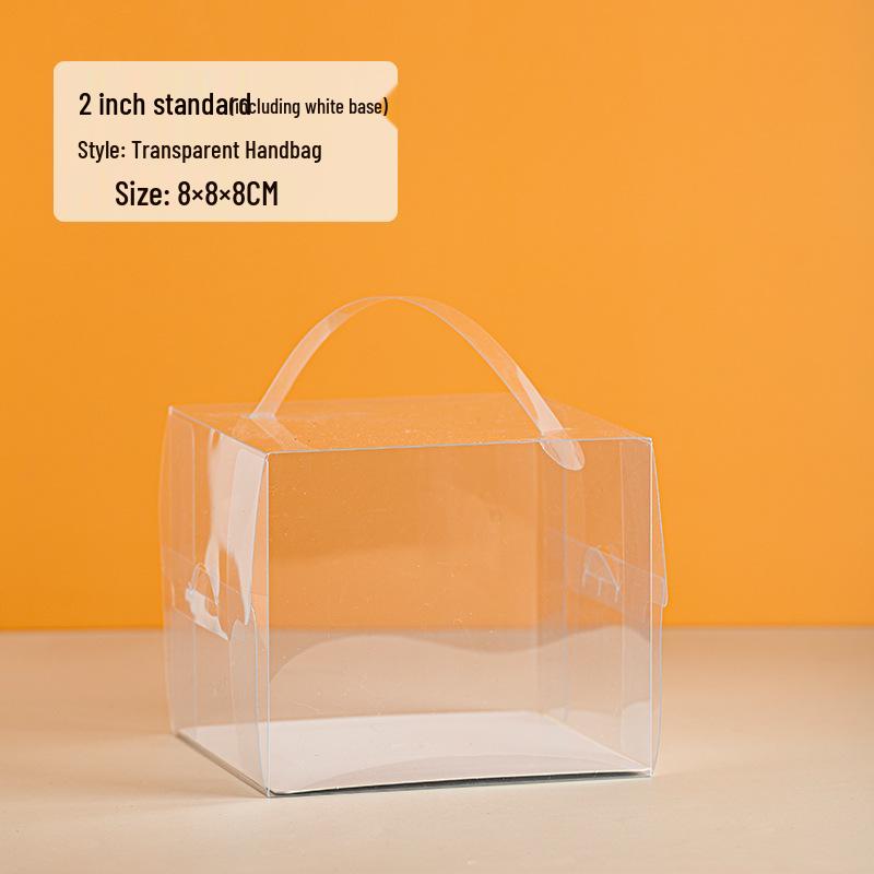 Four-Inch Transparent Cake Box with Handle for 2/3/5/6-Inch Western-Style Pastries