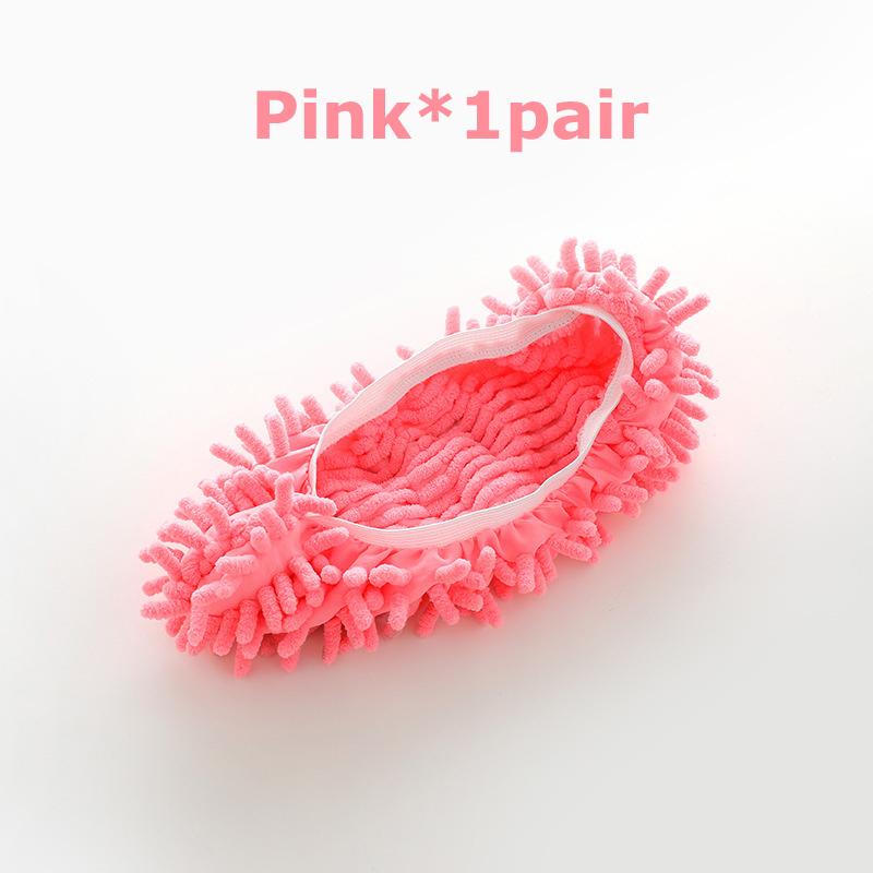 

Новые 1 пара расслабленных ленивых сапог для мытья полов, синельные тапочки для чистки обуви, швабра, тапочки для полировки пола розовый