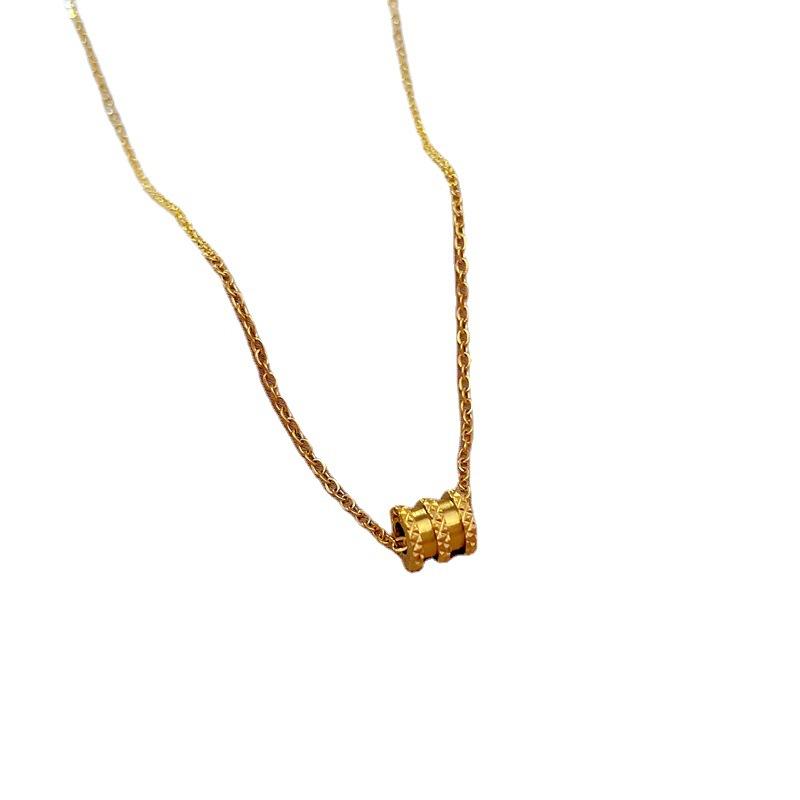 Small Waist Furnace Real Gold Cold Necklace Female Collarbone Chain With Jewelry