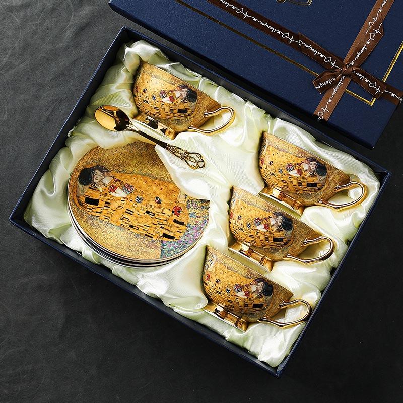 Europejski Bone China Ceramiczny Kubek do Kawy Spodek Łyżeczka Zestaw Angielski Popołudniowy Herbata Kubek do Kawy Domowy Zestaw Herbaciany Luksusowy Kubek Prezentowy Herbata