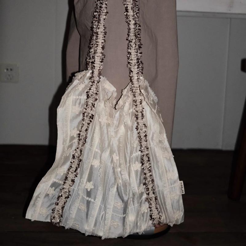 Early Spring Niche Design Flower Webbing Summer Canvas Large-capacity Single-shoulder Bag Portable Bag