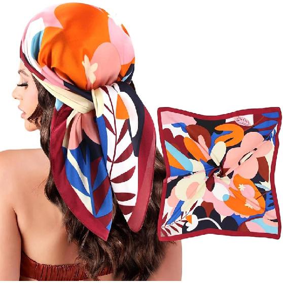 Head Scarf for Women Silk Satin Scarves for Hair Wrap Bandana Square Headscarf for Sleeping
