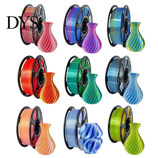 FDM Printer Accessories Silk PLA 3D Filament 1.75mm, 1kg Spool High Toughness Strong Filament, Satin Finish Multicolor for Models Printing Temperature