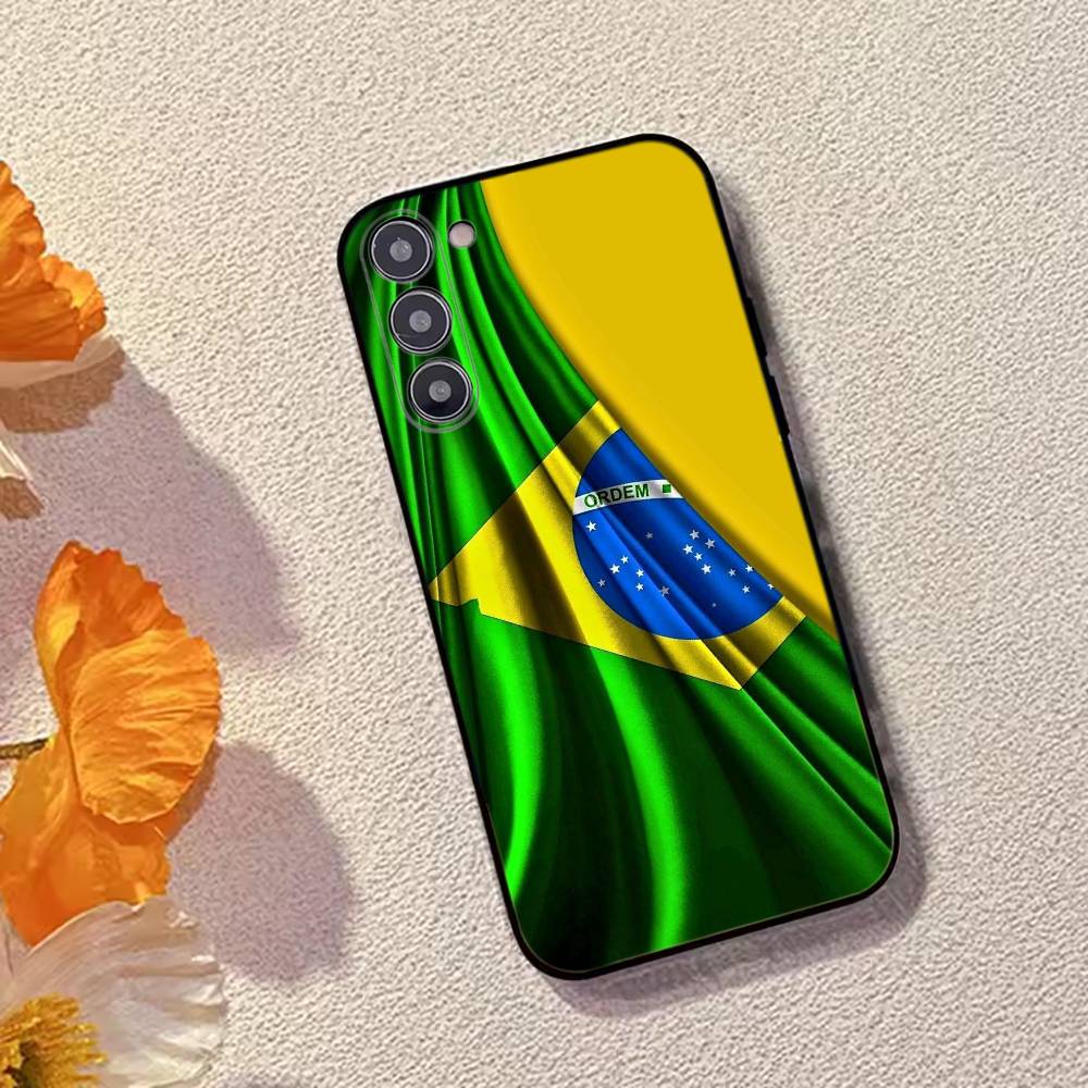 Brazil Flag Support Phone Case Black Silicone Soft For Samsung Galaxy A73,A72,A71,A70,A53,A52,A51