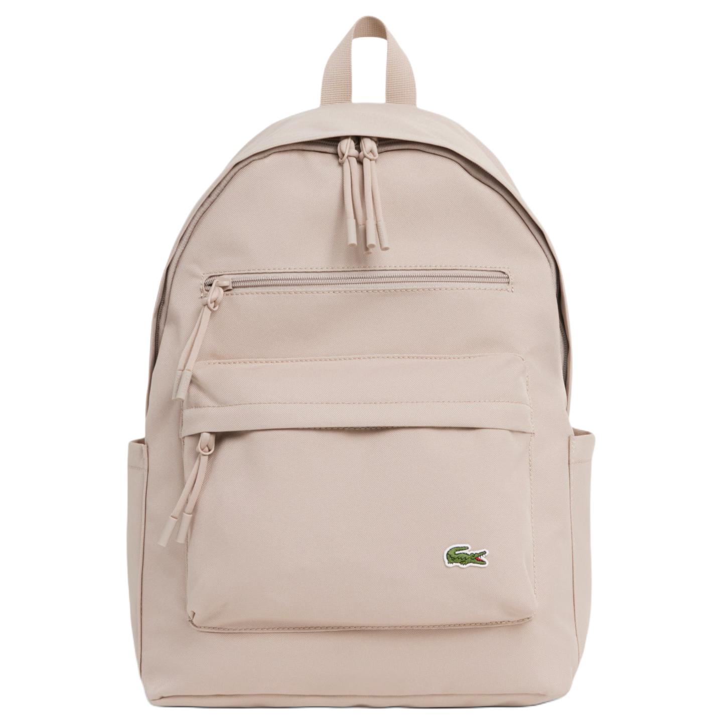Lacoste Neocroc Classic Logo Design Polyester Backpack Unisex backpack Beige NU5180NE-Q47 Beige