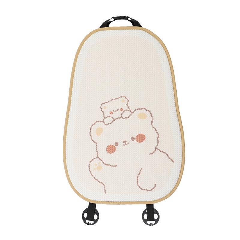 Cartoon Bear Headrest & Neck Pillow: Cute Plush Lumbar Support for Comfortable Car Rides