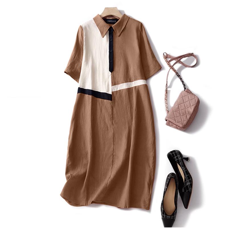 ZANZEA Women Casual Turn Down Collar Short Sleeve Shirt Dress