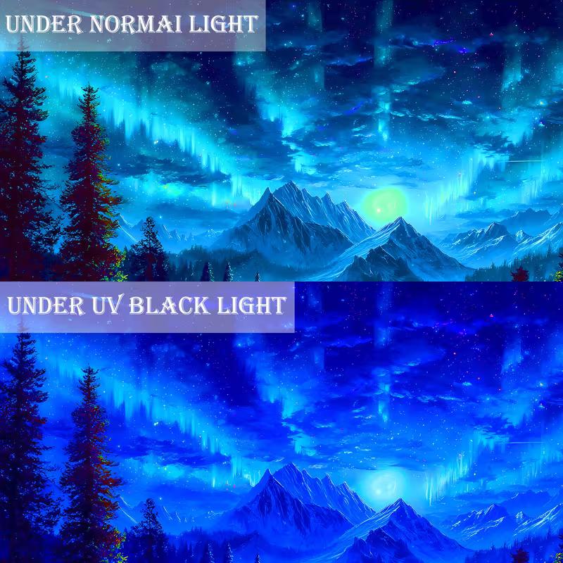 2D Glowing Aurora Background Cloth for Game Room Decor