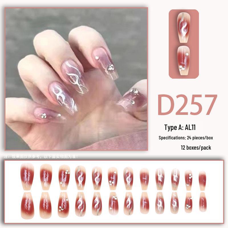 Sweet Fairy Detachable Press-On Nails: Cute Blush Translucent Finished Nails for Girls