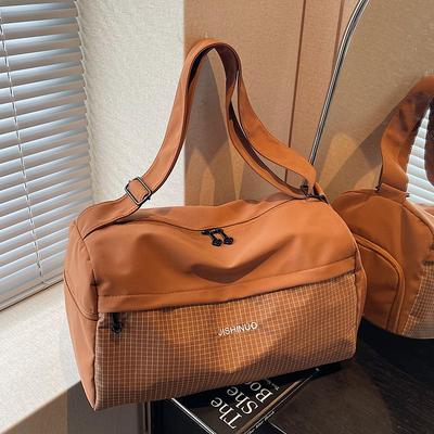 Yogatasche mit großem Fassungsvermögen und aufgedrucktem Logo, Reisetasche mit separatem Schuhfach, Trocken-/Nassfach, Umhängetasche für kurze Reisen