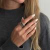 Minimalist Geometric Square Diamond Elastic Bracelet, Ins Cool Sweet Inlaid Spliced Bangle For Women
