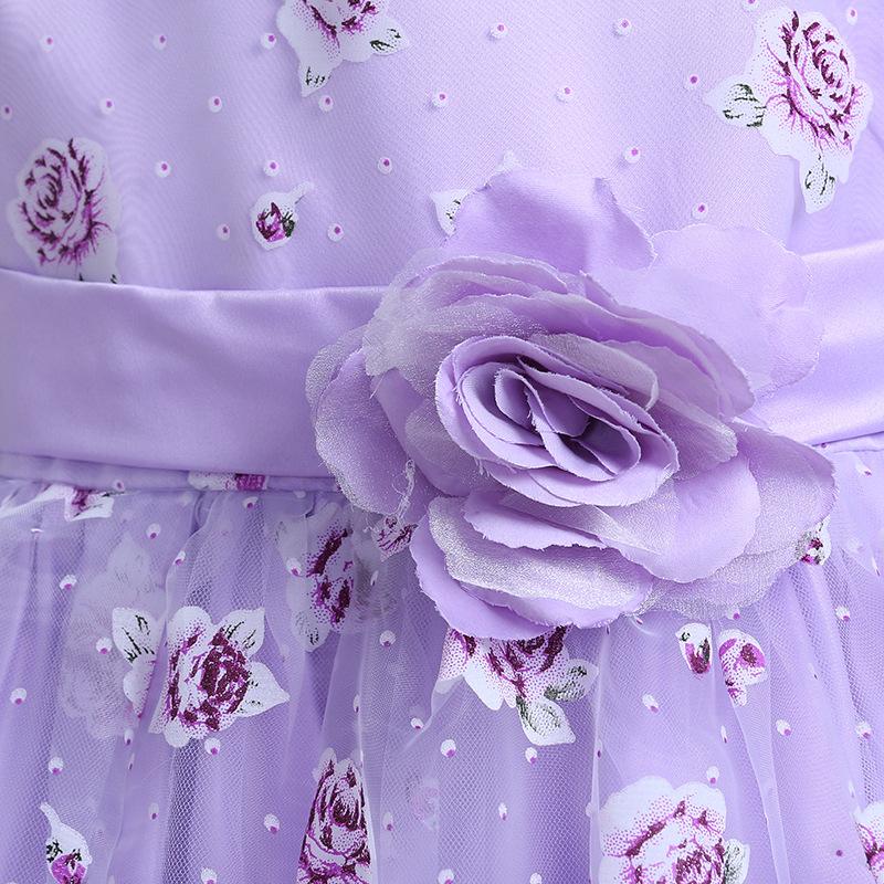 0-10 Years Summer Toddler Baby Girls Dress For Party Wedding Birthday Print Flower Christening Gown Children Clothes Floral