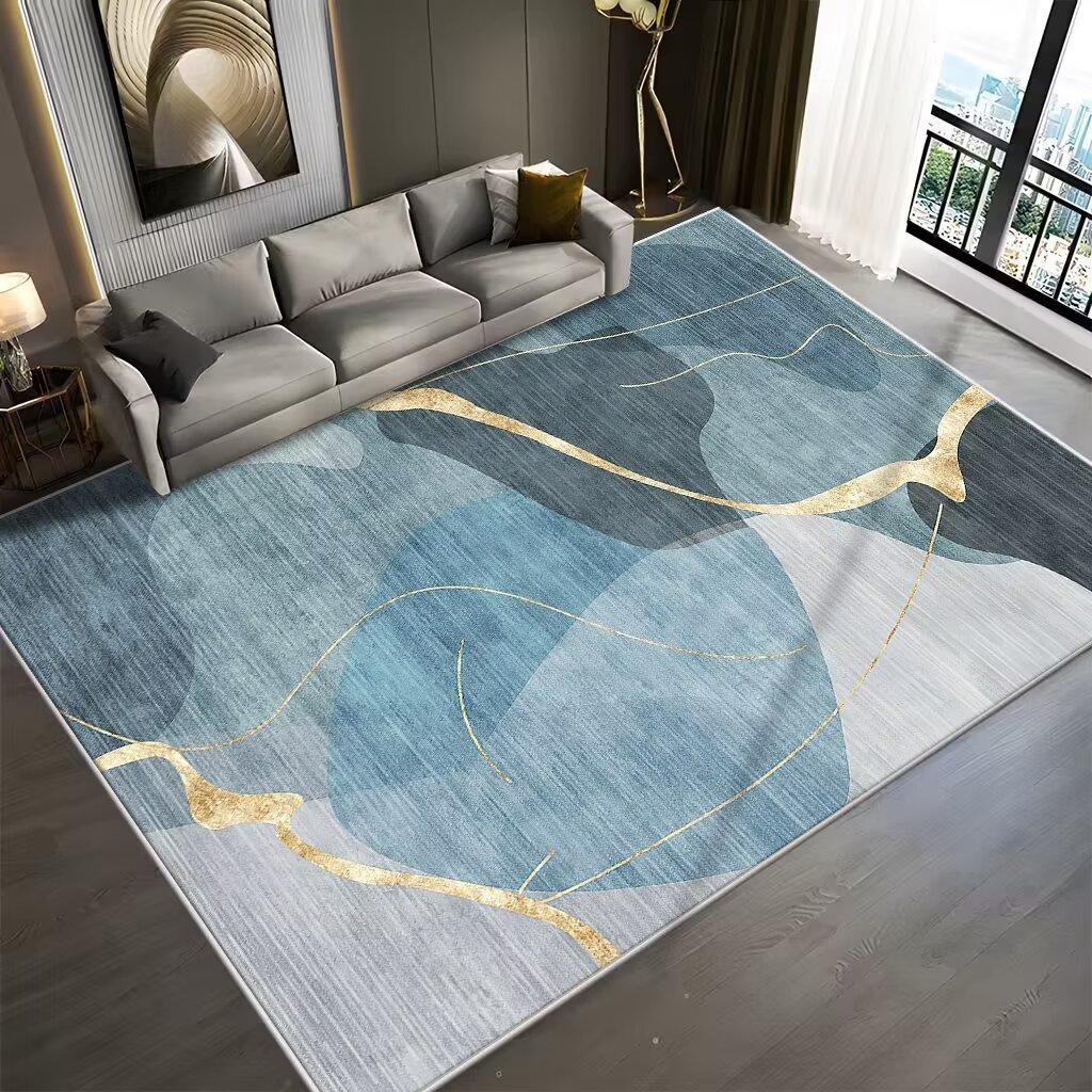 Light Luxury Geometric Living Room Carpet Modern Decoration Home Bedroom Sofa Non-slip Rug Office Coffee Table Washable Foot Mat