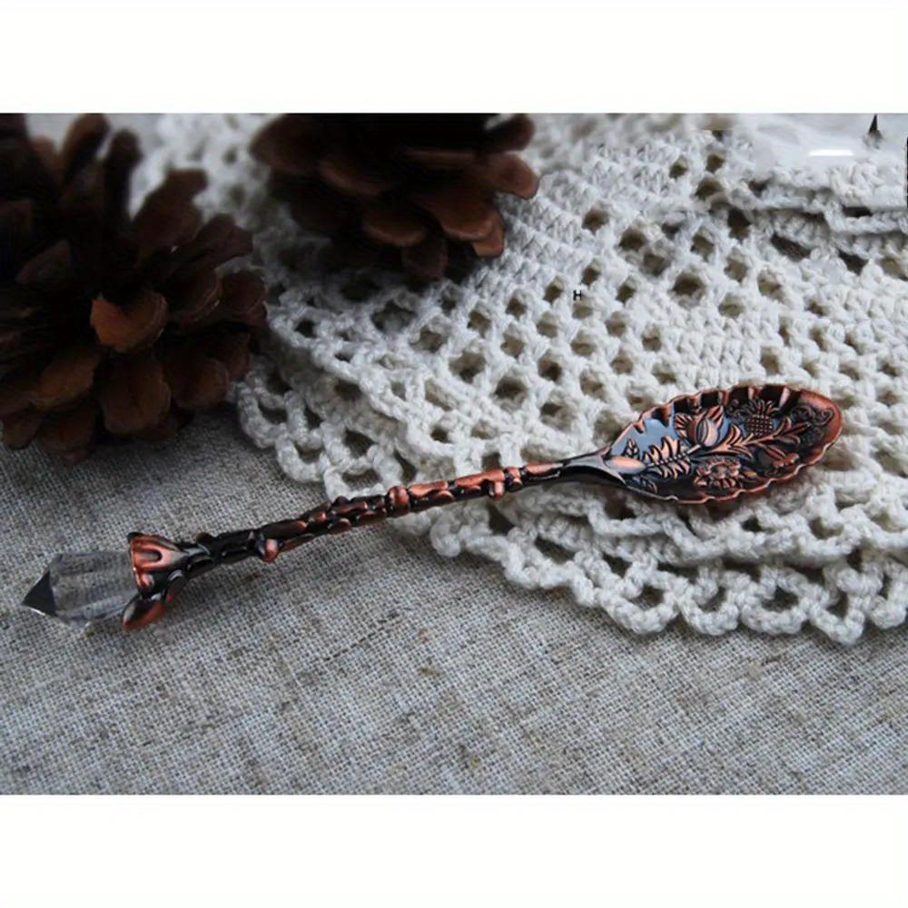 2Pcs Vintage Pattern Small Coffee Tea Mini Spoon Mixing Spoon Cafeteria Station Accessories.