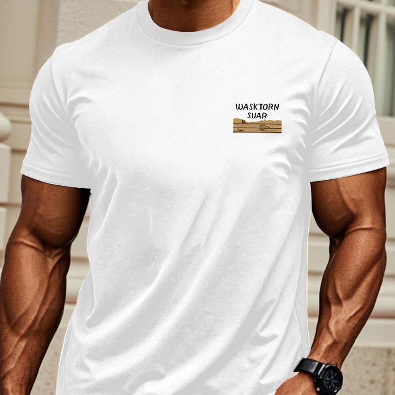 

Wasktorn Suar Minimal T-Shirt,Soft Breathable & Fade-Resistant, Classic Fit for Daily Casual Wear XXL білий