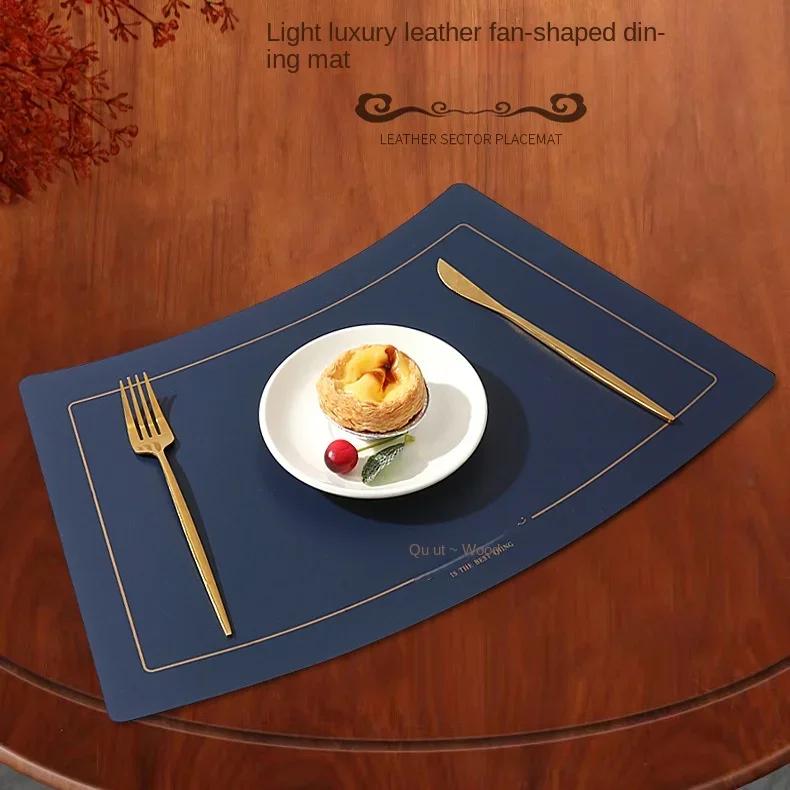 Domowa Skórzana Podkładka Hotelowa Restauracyjna Wachlarzowa Zachodnia Podkładka Chińska Olejoodporna Izolacja Cieplna Mata na Stół