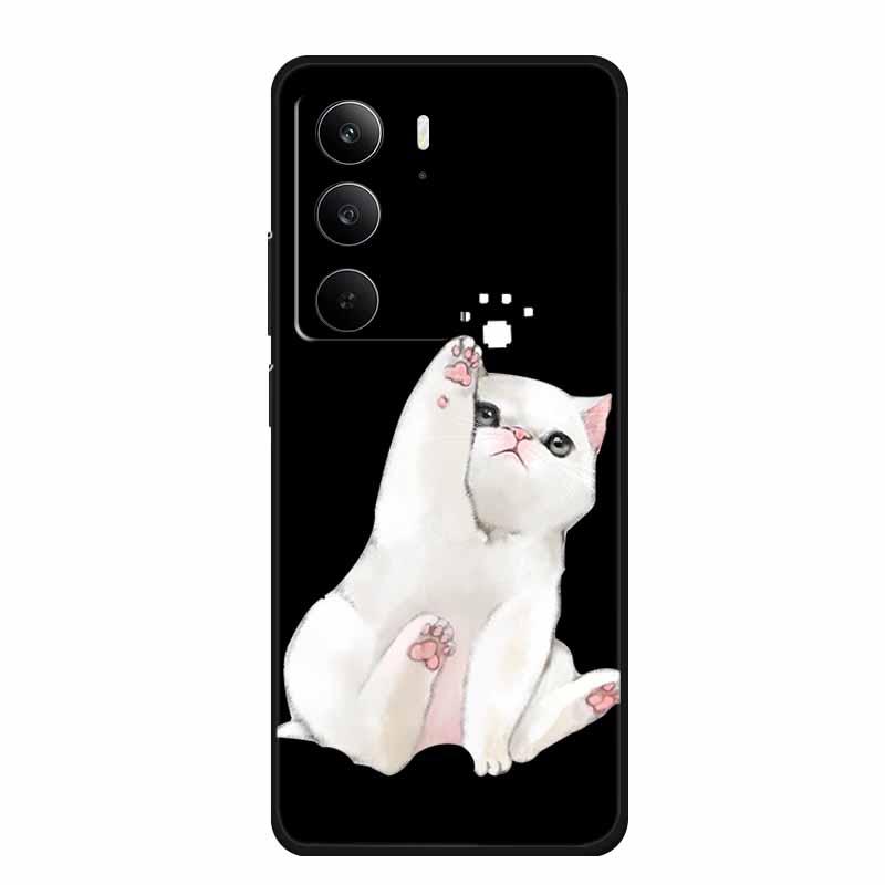 For Realme Narzo 80 Lite 5G Case Narzo80 Lite Coque Cartoon Cat TPU Black Silicone Soft Phone Case For Realme Narzo 80Lite Funda