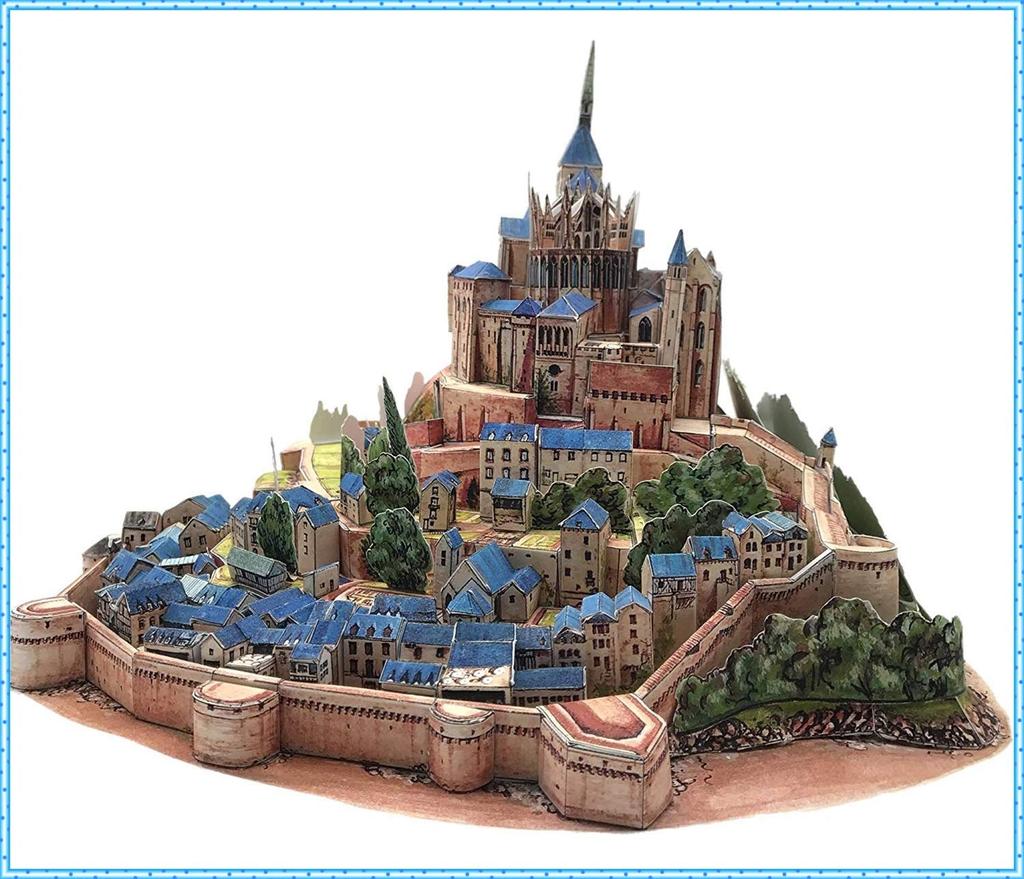 Papercraft Architecture Mont Saint-Michel World Heritage Art Kit Set Replica (35cm)