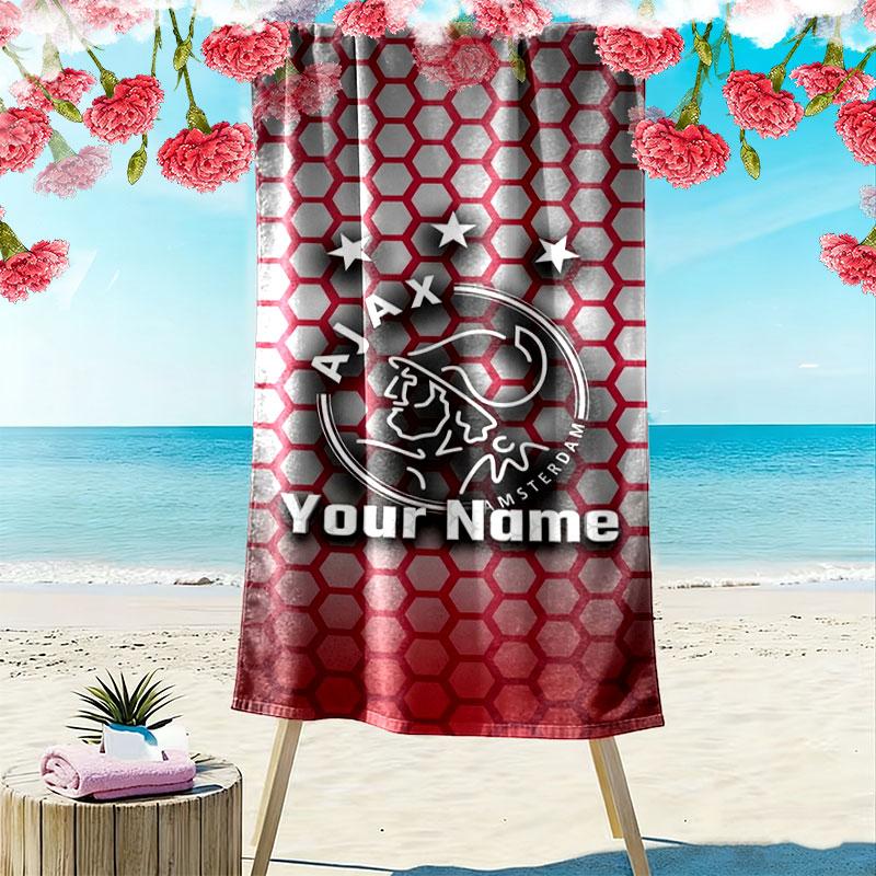 AFC Ajax Custom Name Print Beach Towel, Large Soft Quick Dry Towel for Beach Camping Swimming