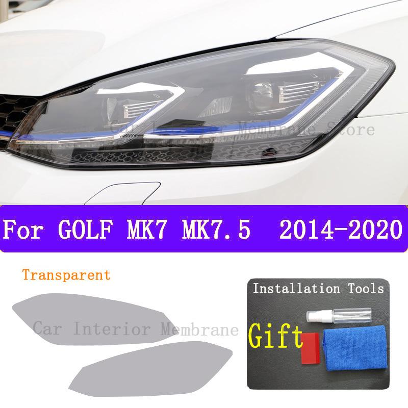 For Volkswagen VW Golf 7 MK7 Car Exterior Headlight Anti-scratch Front Lamp Tint TPU Protective Film Cover Repair Accessori