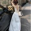 French white fairy dress suspender skirt seaside vacation dress female slim summer skirt niche temperament long dress