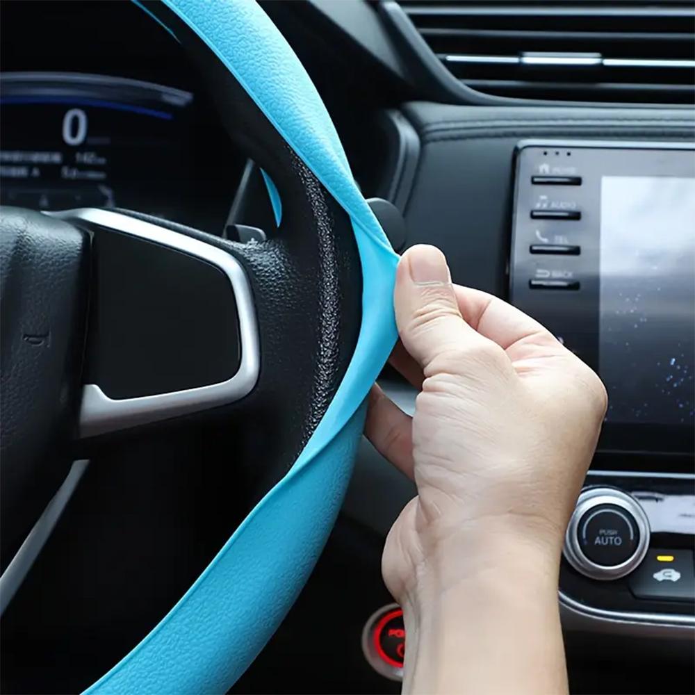 1 Pc Ultra Thin Anti Slip Car Steering Wheel Protective Cover, Silicone Steering Wheel Protective Cover